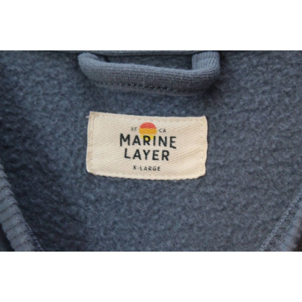 Marine Layer Dip Dye Raglan Sweathshirt Ombre Blue Crew Men's Size XL H14195 - Picture 7 of 11